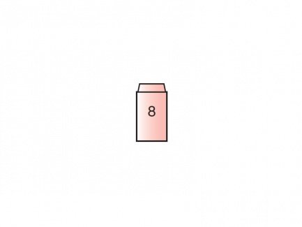 TC0016 - Hundez qeramike TIG e shkurter 12.7x30 mm, gr.8