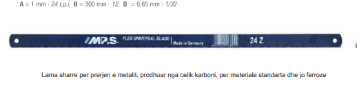 6605-24 - Lame per sharre metali 300 x 1.0 mm blu