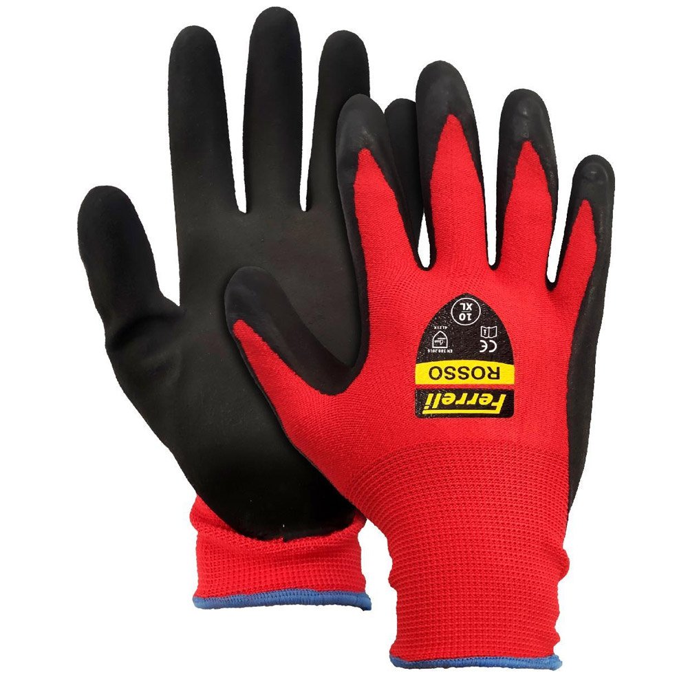 16-330-132 - Doreza elastike me veshje Latex dhe copezime najloni Kuqe/zeze Nr 9''