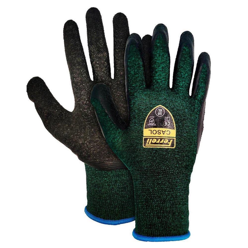 16-330-162 - Doreza elastike me veshje te copezuar Latex Zeze/Jeshile Nr 10''