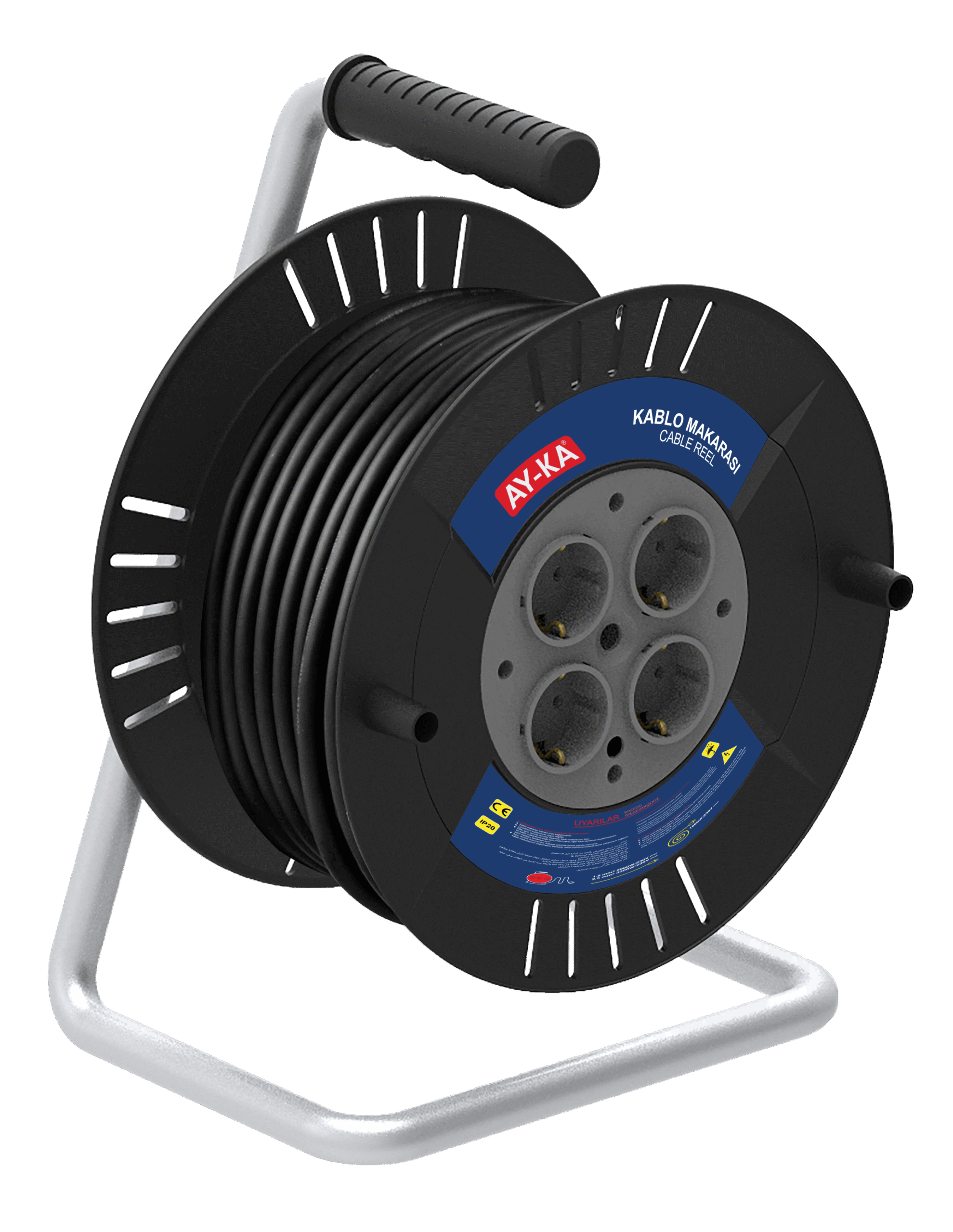 5910040 - Baladeze me 4 priza 40m 3x1.5mm kabull i zi me mbrojtje termale IP20 pa kapak