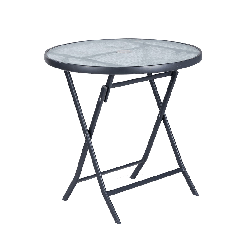 BSP1160 - Tavoline xhami me palosje e rrumbullaket, ngjyre gri Φ60x72cm