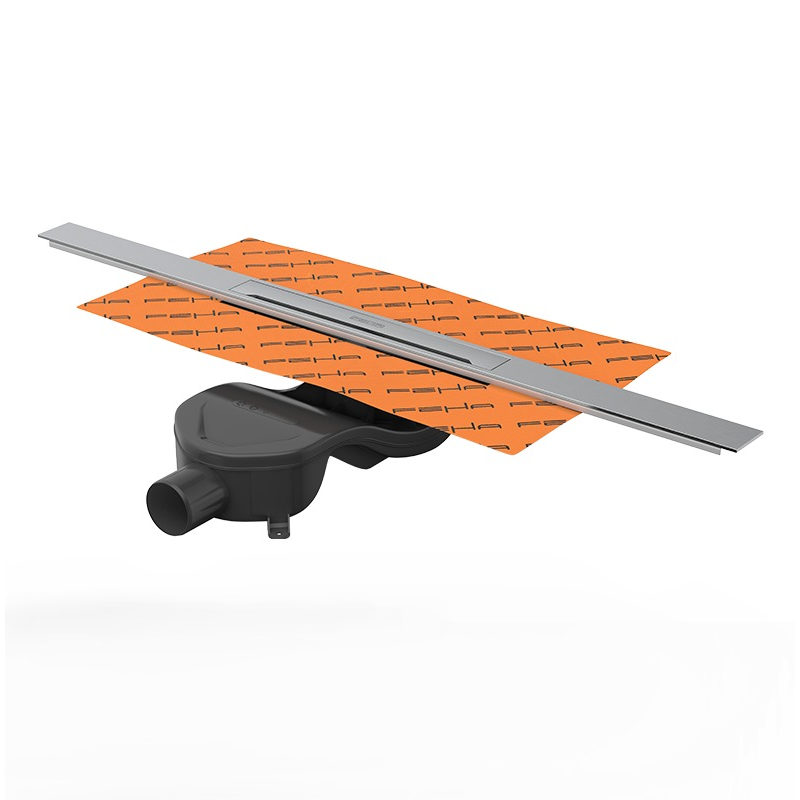 Pilete lineare trup dhe koke inox 304, 50cm H7.5cm sifon S 360°, horizontale ø 50, kundra aromave - CIS-150-16