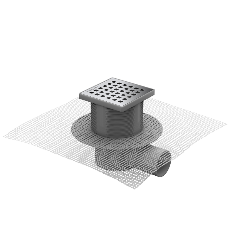 Pilete katrore 10x10cm, me lartesi te rregullueshme dhe rrjete, horizontale &oslash; 50, koke inox 304 - IKY-150-30