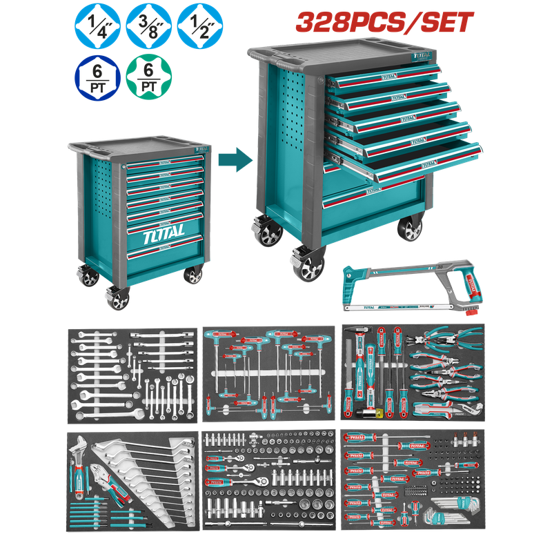 Karroce veglash e kompletuar me 7 sirtare (328 vegla dore) 765x465x812mm